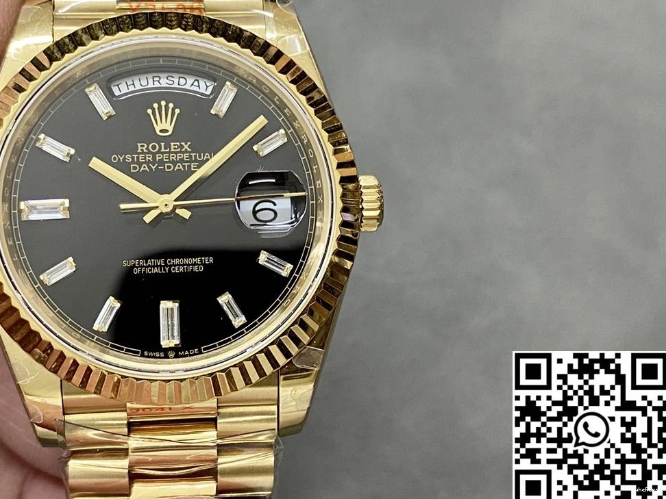 Black Tungsten Factory v5 Date Hourmarker Rolex M228238-0059 QF Dial Day Diamond Steel 1002